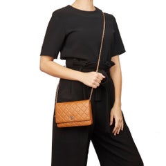 2011 Chanel Honey Beige Quilted Caviar Leather Wallet-on-Chain WOC