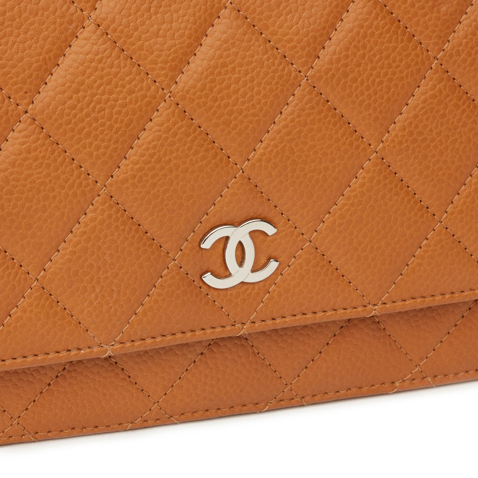 Women's 2011 Chanel Honey Beige Quilted Caviar Leather Wallet-on-Chain WOC