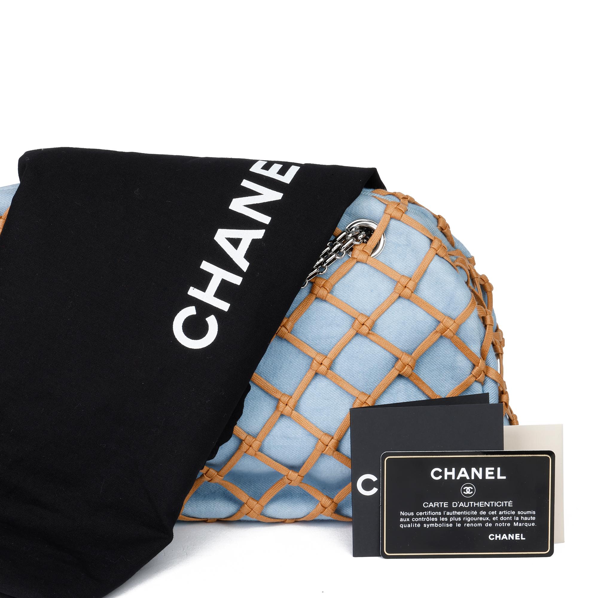 2011 Chanel Vaquero azul claro y bolso de bolos Canebier Just Mademoiselle de cuerda marrón 7