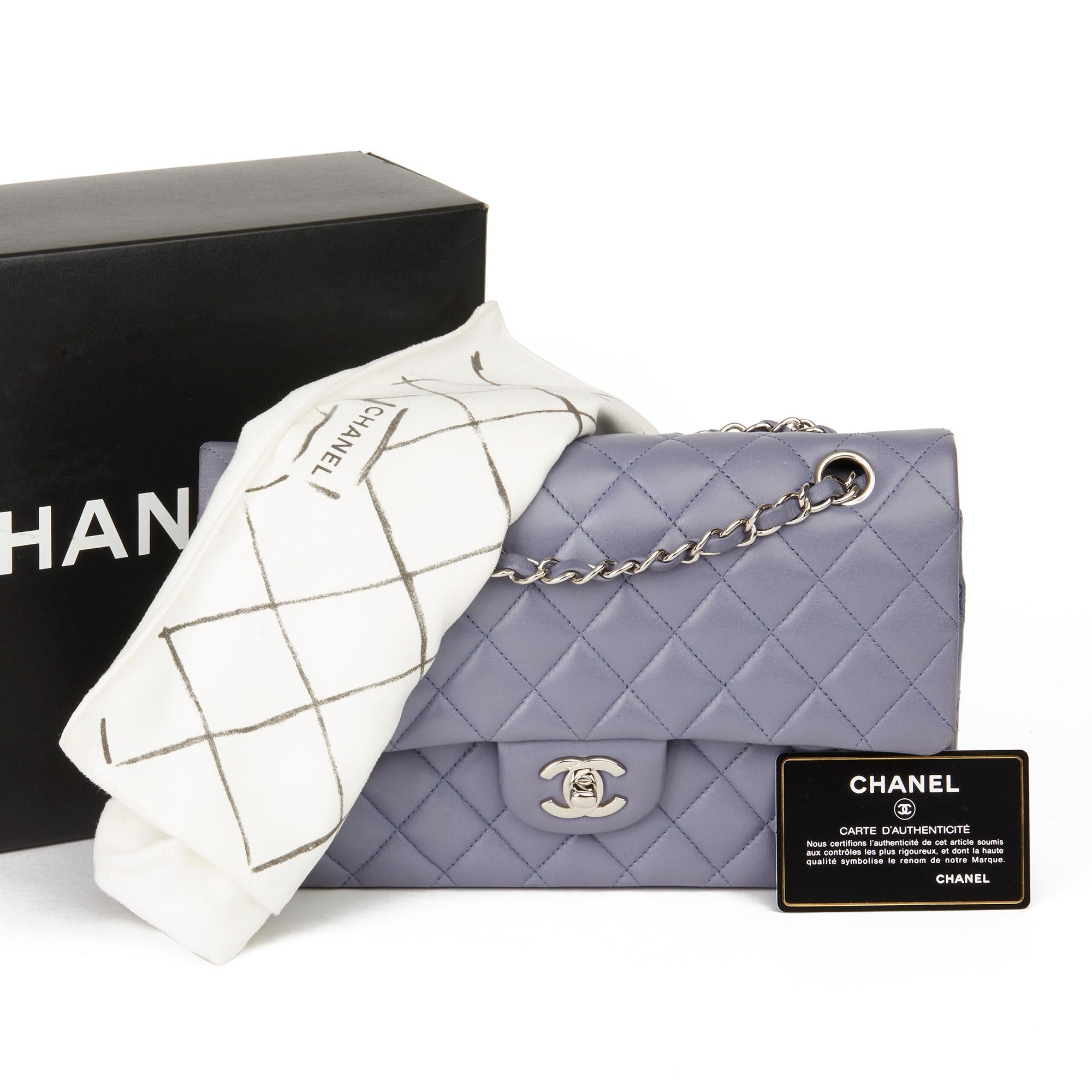2011 Chanel Lilac Quilted Lambskin Medium Classic Double Flap Bag  7
