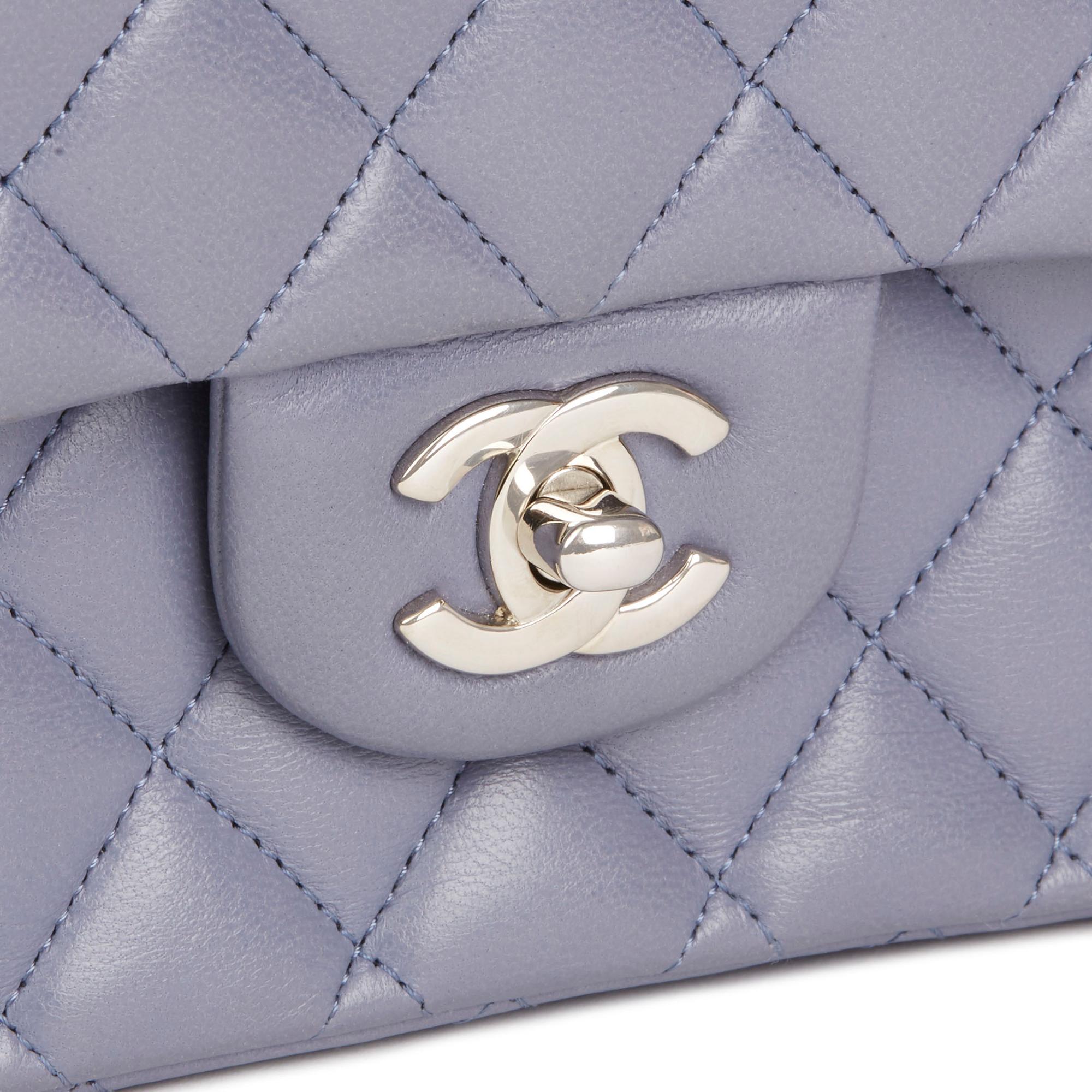 2011 Chanel Lilac Quilted Lambskin Medium Classic Double Flap Bag In Excellent Condition In Bishop's Stortford, Hertfordshire