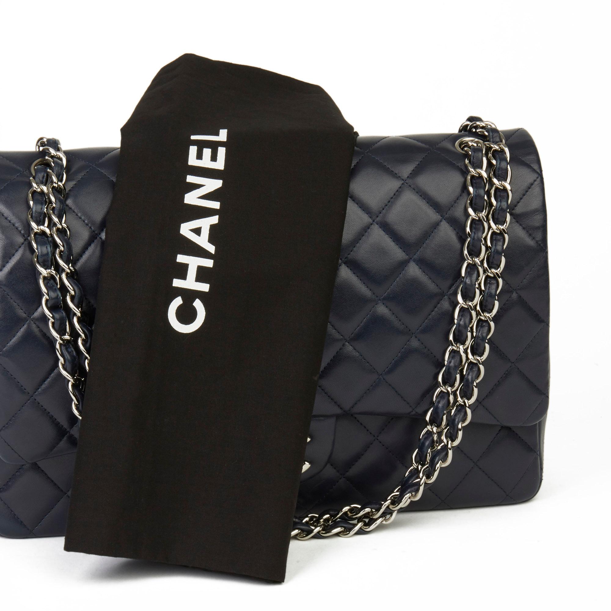 2011 Chanel Navy Quilted Lambskin Maxi Classic Double Flap Bag 3