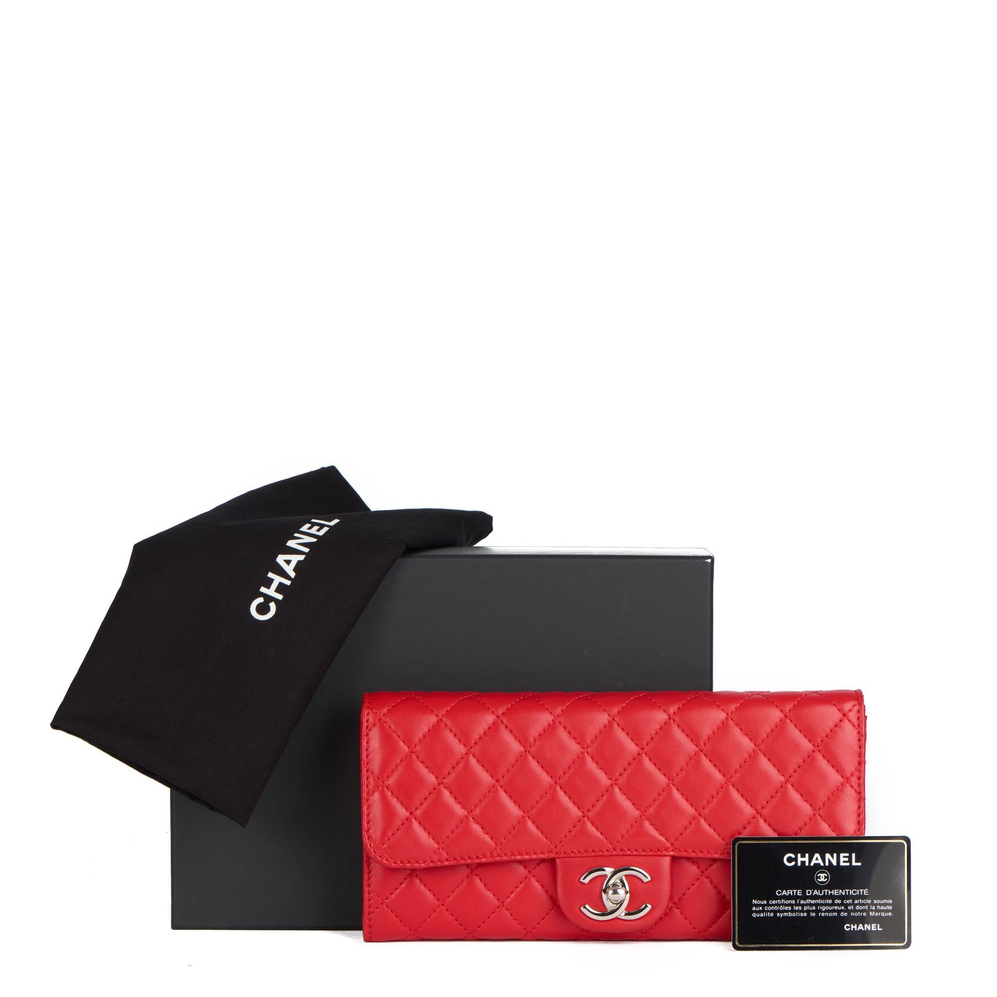 2011 Chanel Red Quilted Lambskin Classic Clutch-on-Chain COC 6