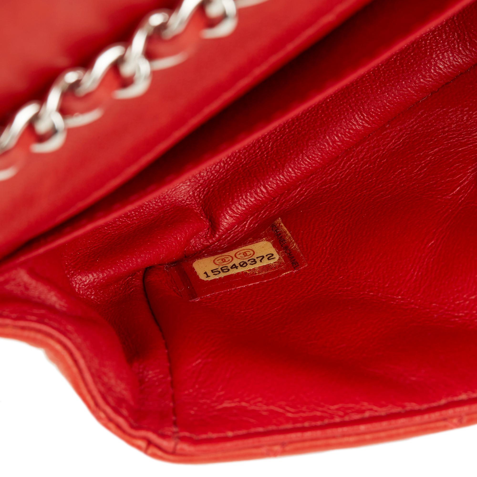 2011 Chanel Red Quilted Lambskin Double Mini Flap Bag 4
