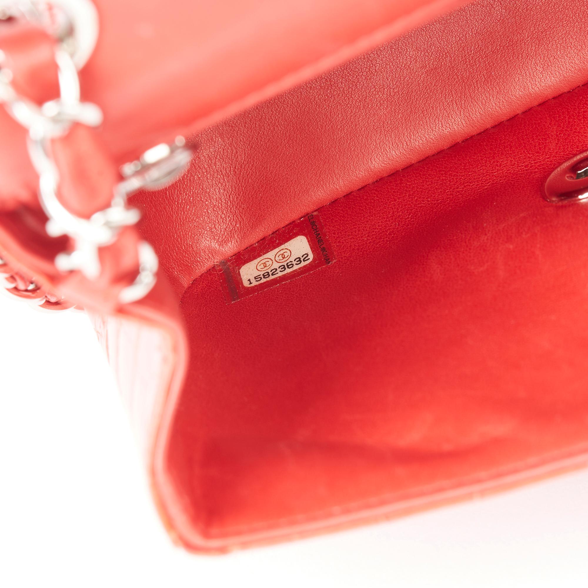 2011 Chanel Red Shiny Mississippiensis Alligator Leather Mini Flap Bag 1