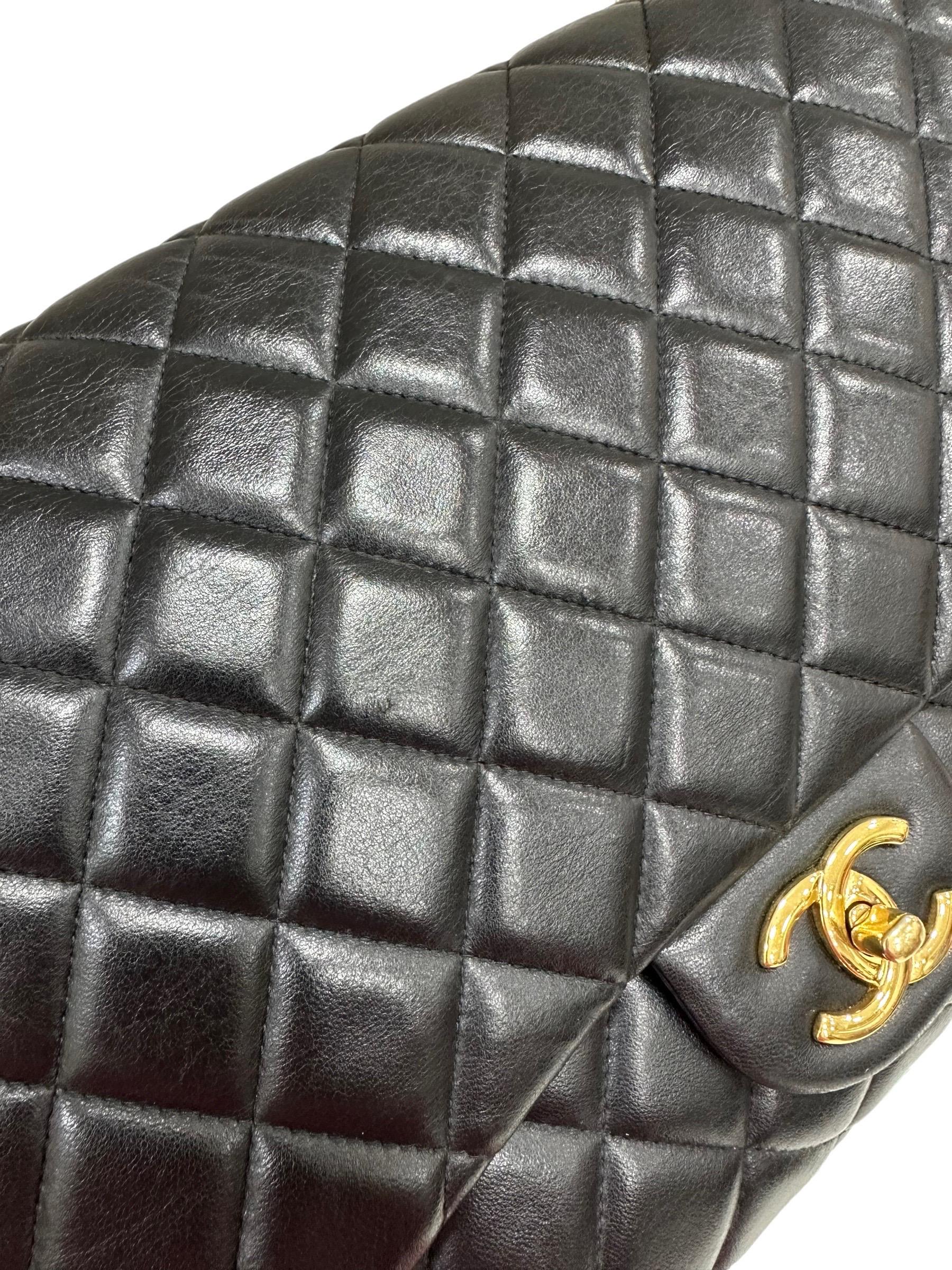2011 Chanel Timeless Maxi Jumbo Black Leather Top Shoulder Bag 8