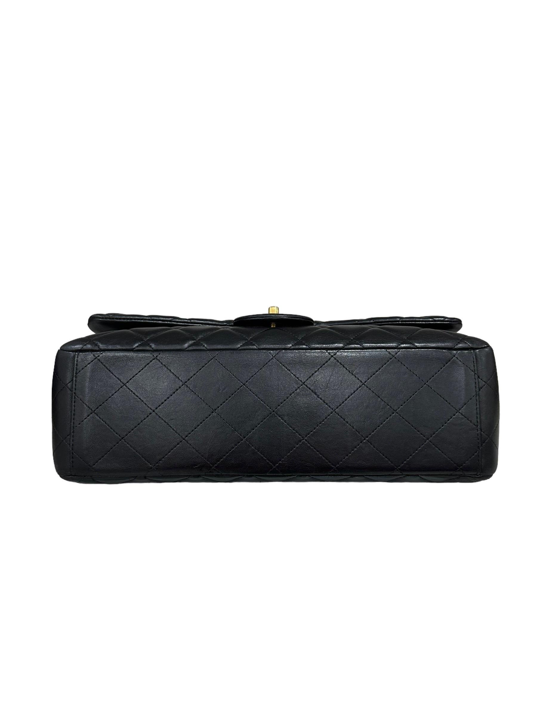 2011 Chanel Timeless Maxi Jumbo Black Leather Top Shoulder Bag 5