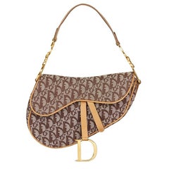 2011 Christian Dior Brown Monogram Canvas Saddle Bag 