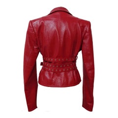 2011 Christian Dior Red Leather Jacket FR36 / IT40