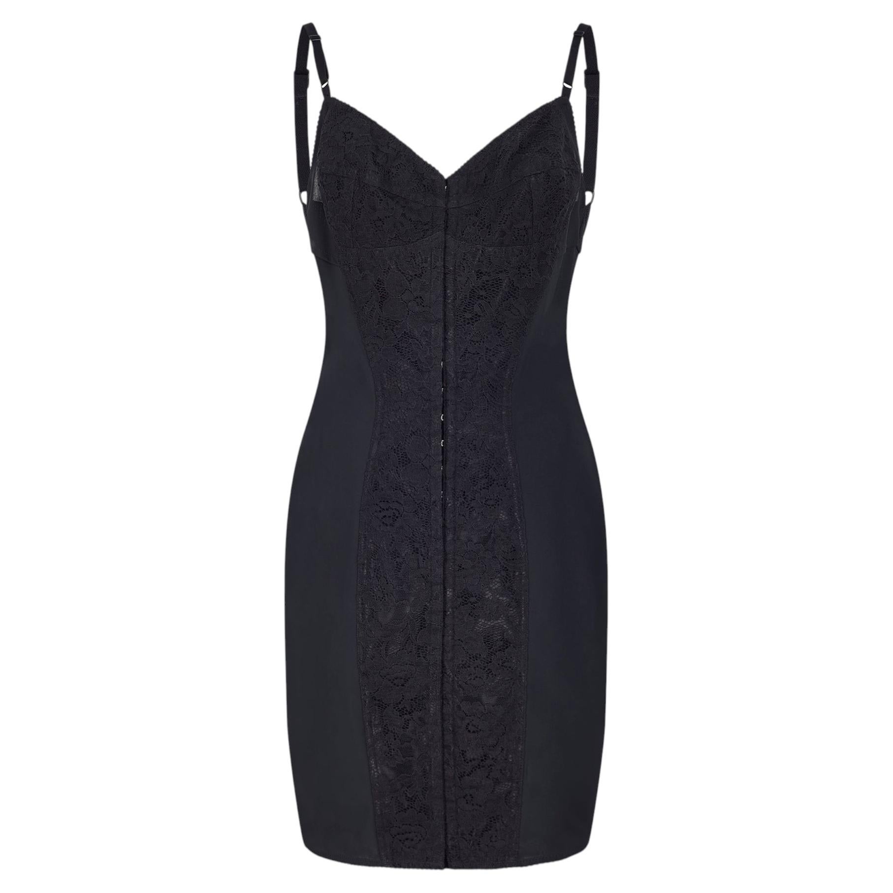 2011 Dolce & Gabbana "Vintage" Schwarzes Spitzenkorsettkleid