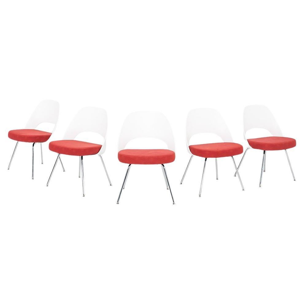 2011 Eero Saarinen for Knoll Armless Executive Side / Dining Chairs in White