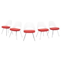 2011 Eero Saarinen for Knoll Armless Executive Side / Dining Chairs in White
