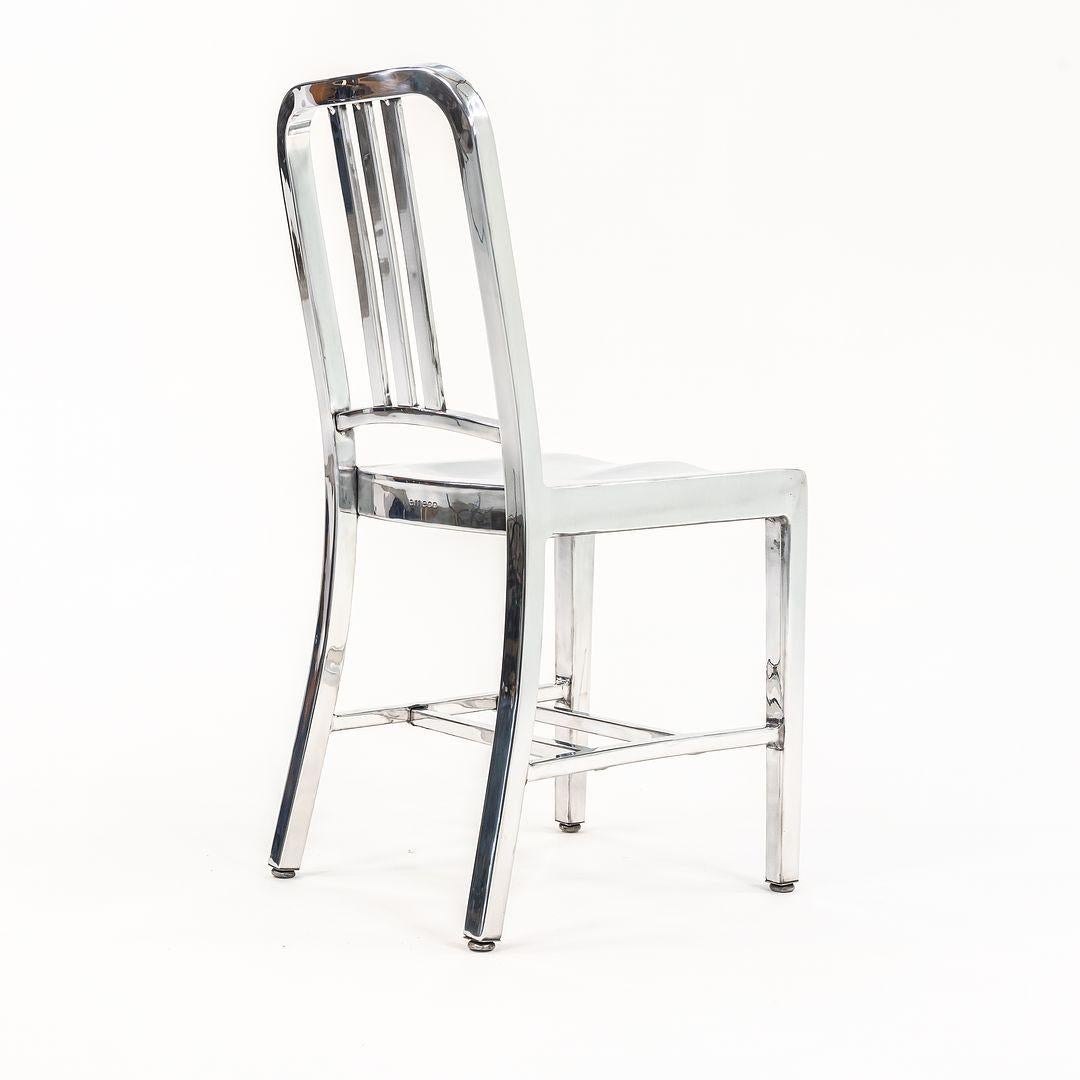 Modern 2011 Emeco Navy 1006 Dining / Side Chair in Mint Polished Aluminum For Sale