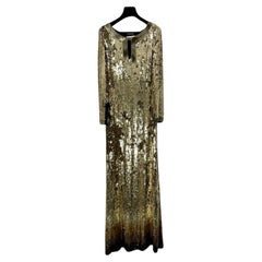 2011 Emilio Pucci Gold Embellished Long Dress Gown