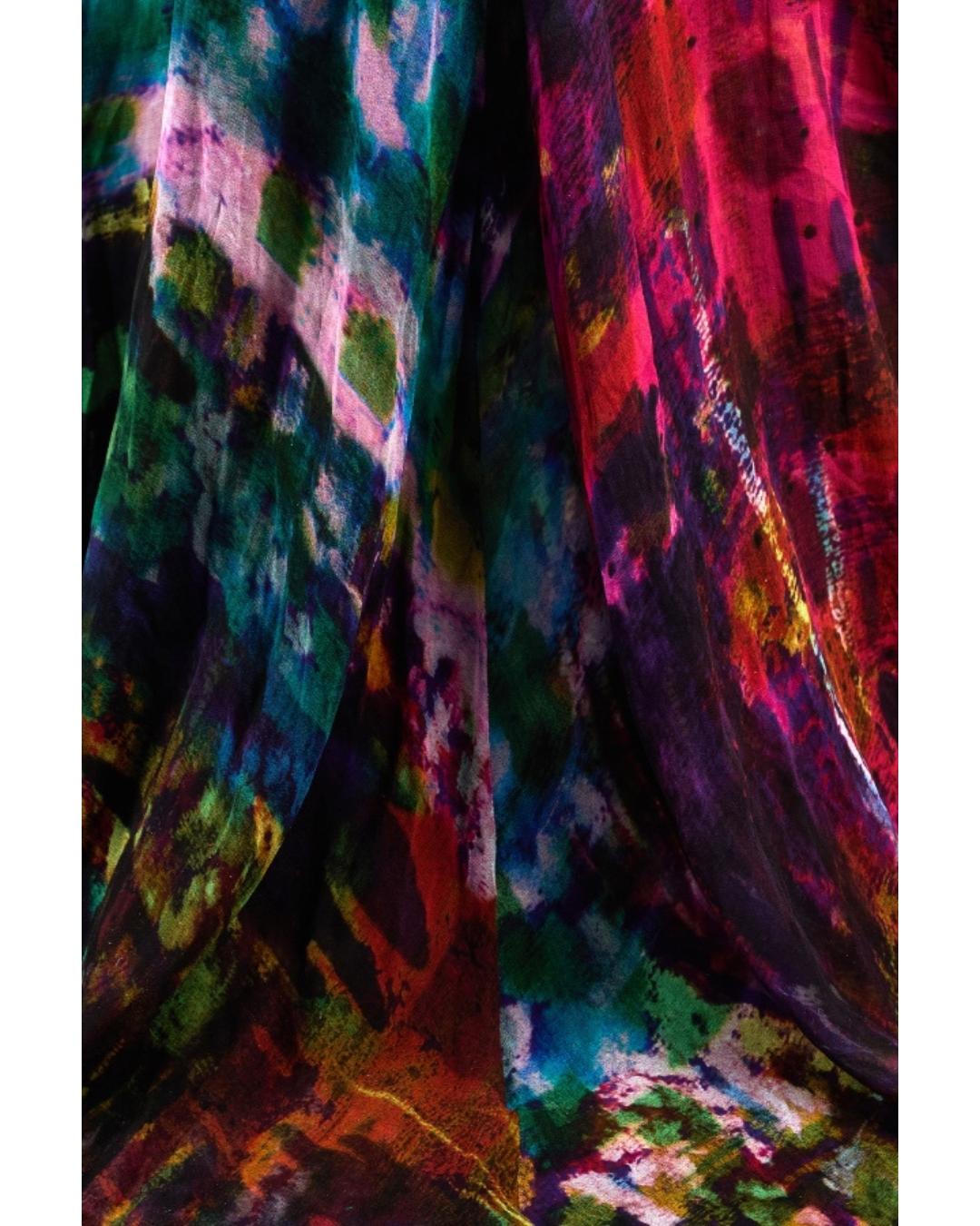 2011 Erdem Runway Documented Robe à imprimé abstrait multicolore Excellent état - En vente à London, GB