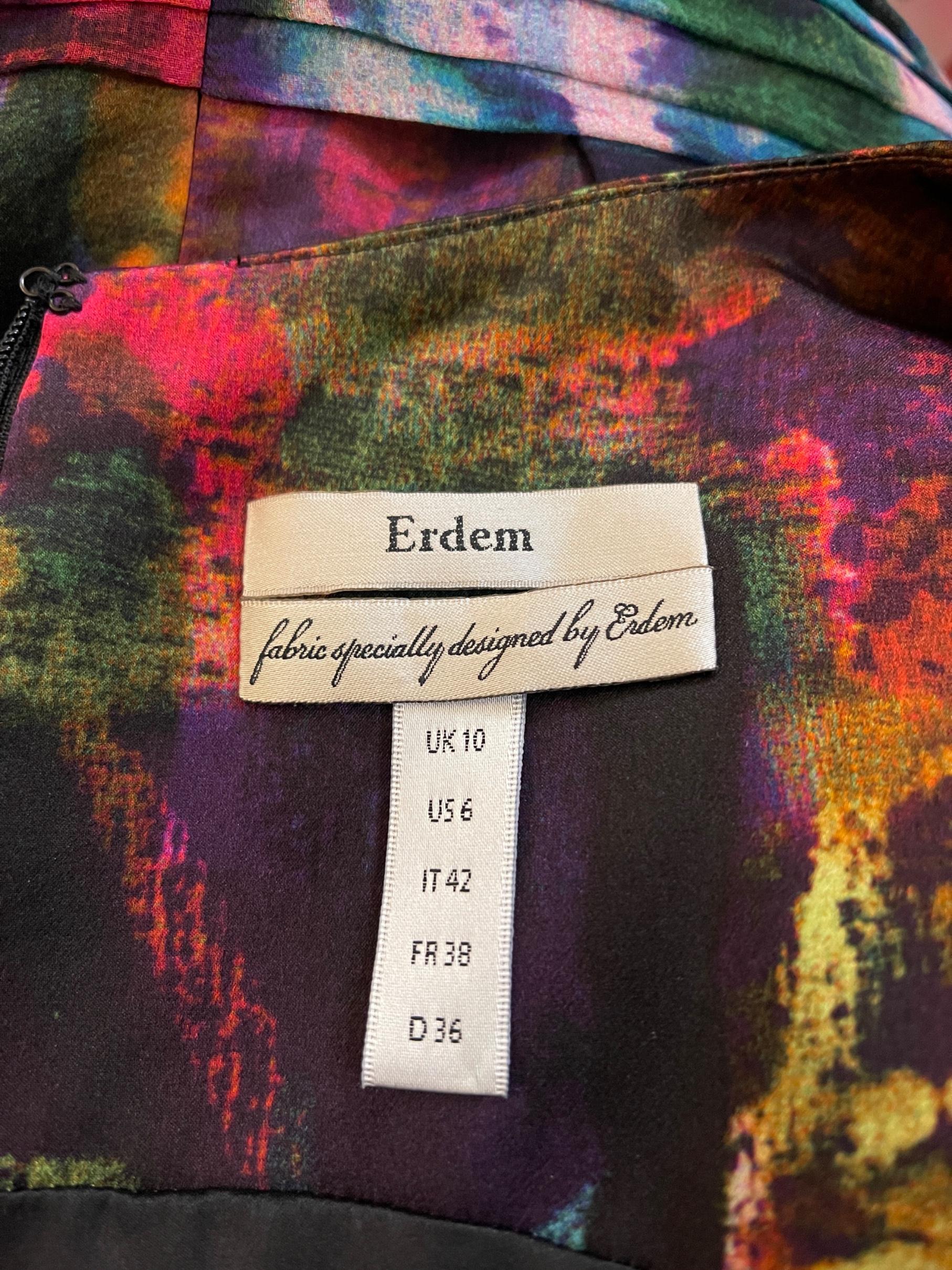 2011 Erdem Runway Documented Robe à imprimé abstrait multicolore Pour femmes en vente