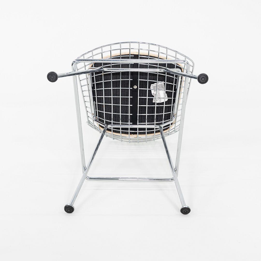 2011 Harry Bertoia per Knoll Sgabelli da bar cromati con padiglioni in tessuto avorio in vendita 2