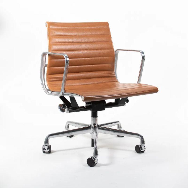 Contemporary 2011 Herman Miller Eames Aluminum Management Chair Caramel Leather