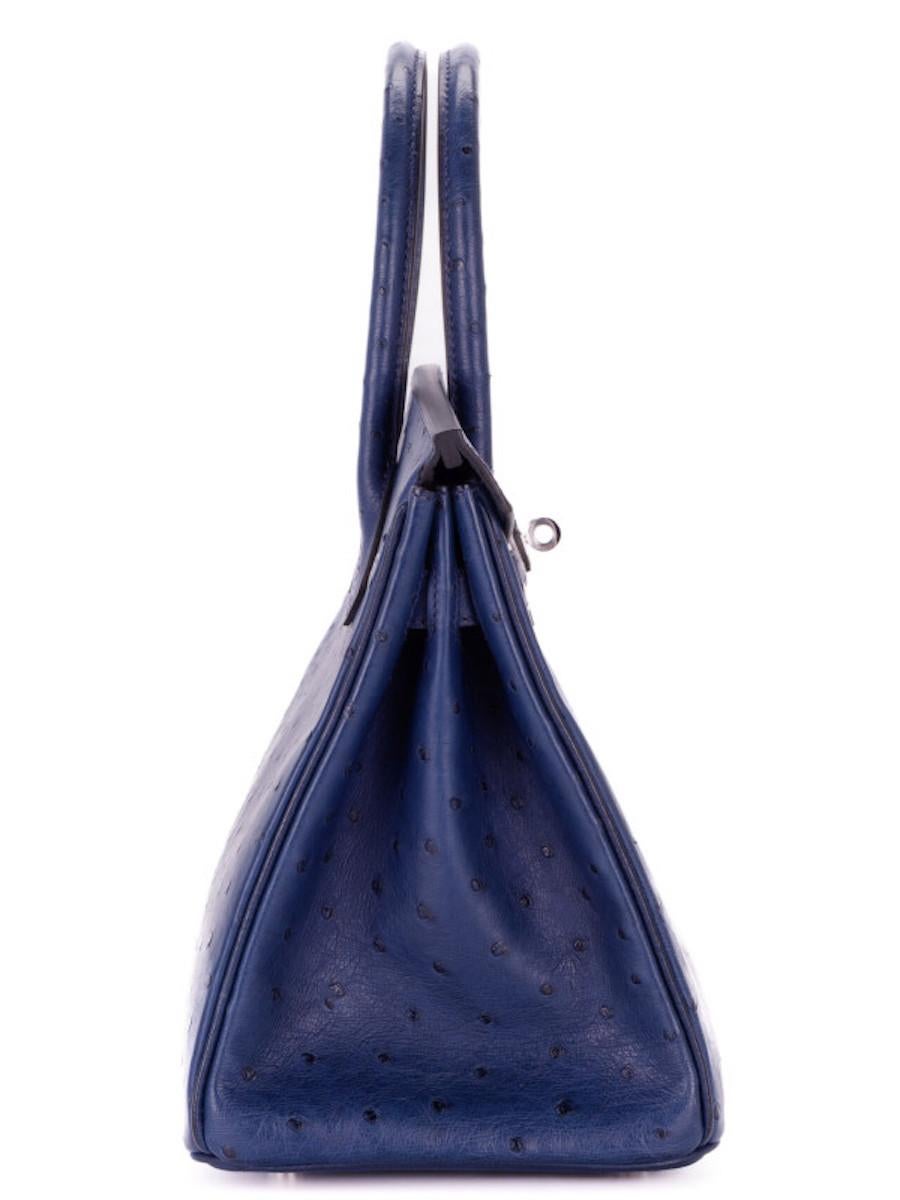 Blue 2011 Hermès Birkin 30 blue ostrich For Sale