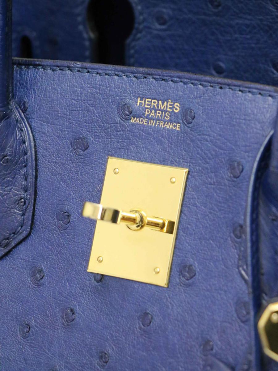 2011 Hermès Birkin 30 blue ostrich For Sale 2