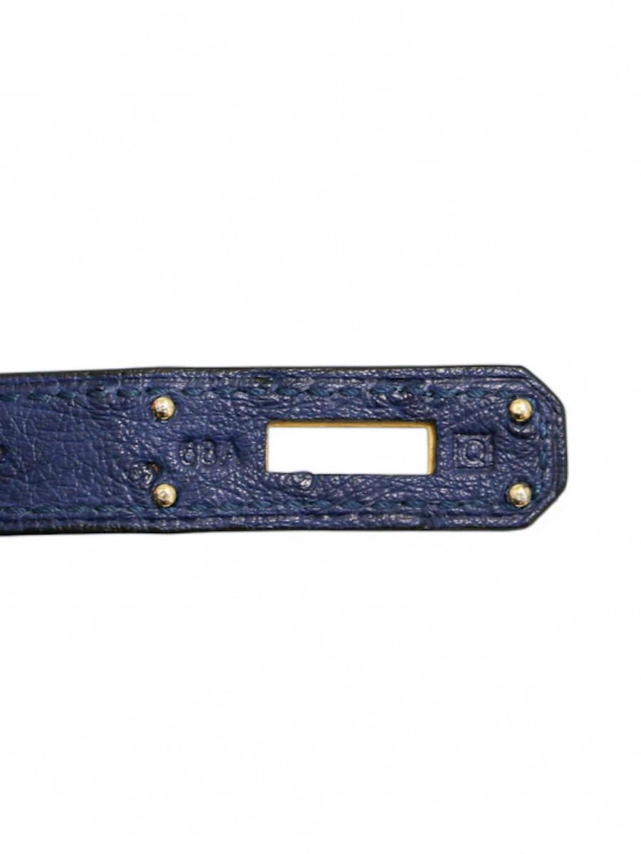 2011 Hermès Birkin 30 blue ostrich For Sale 4