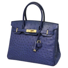 2011 Hermès Birkin 30 blue ostrich