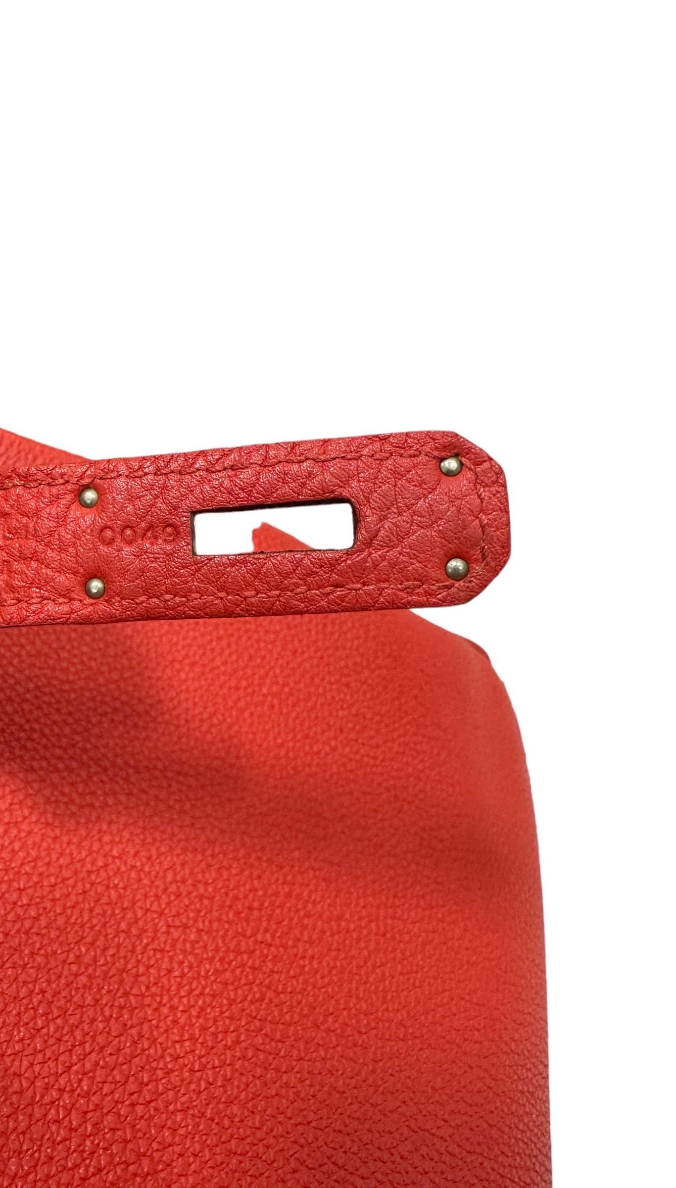 2011 Hermès Birkin 35 Togo Leather Rouge Capucine Top Handle Bag For Sale 5