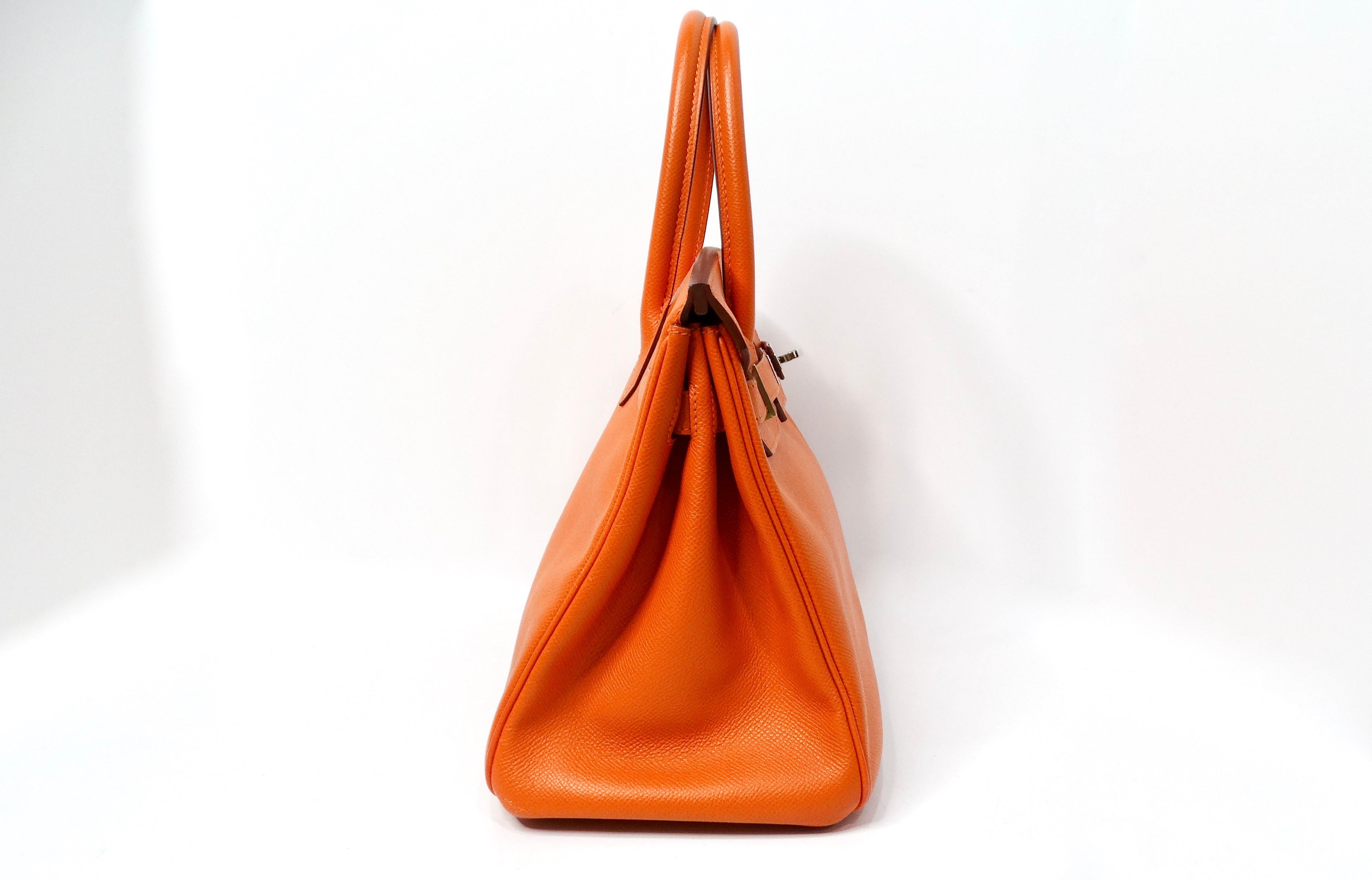 2011 Hermes Birkin Orange Epsom Leather Handbag For Sale 8