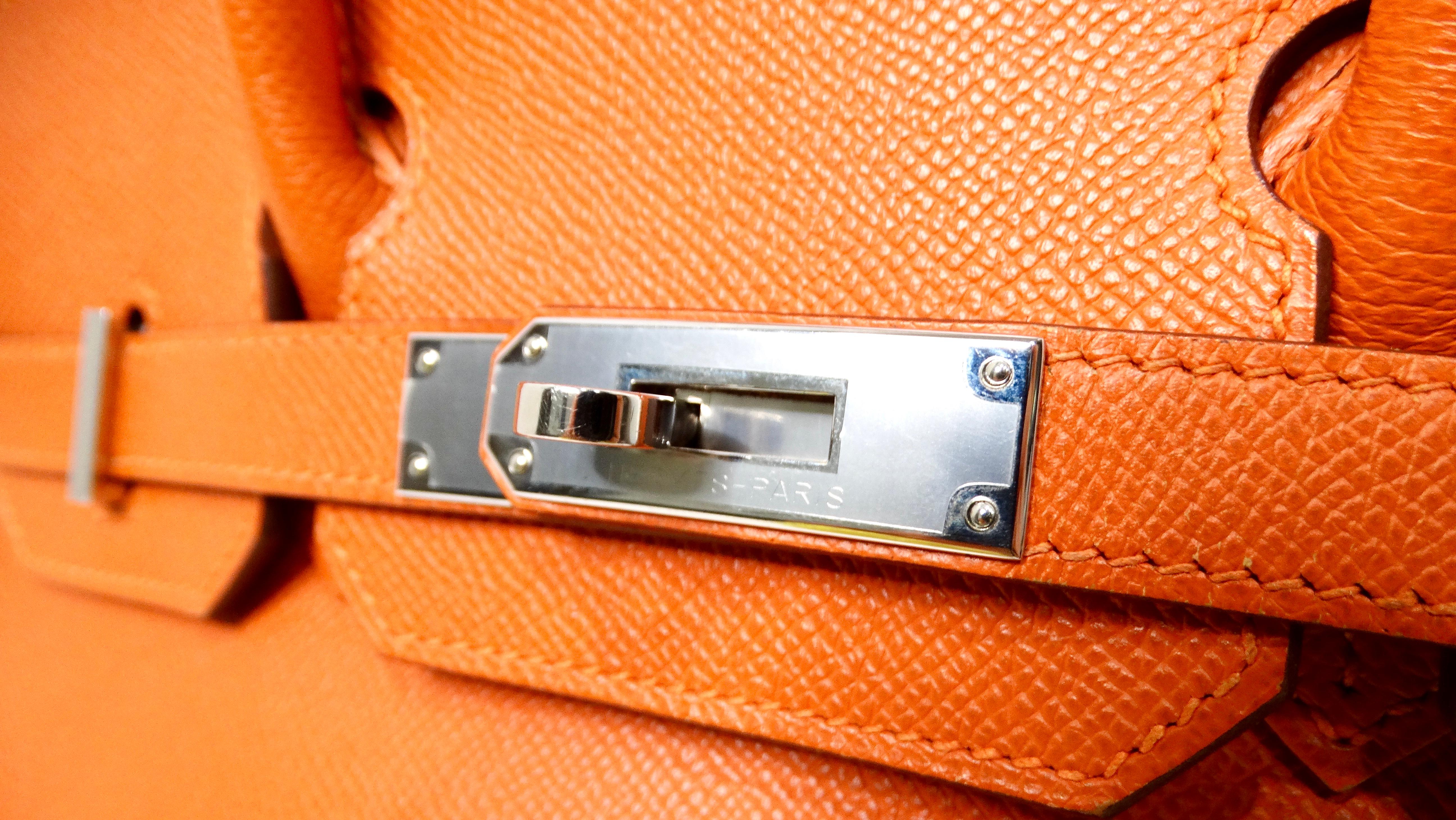 Women's 2011 Hermes Birkin Orange Epsom Leather Handbag For Sale