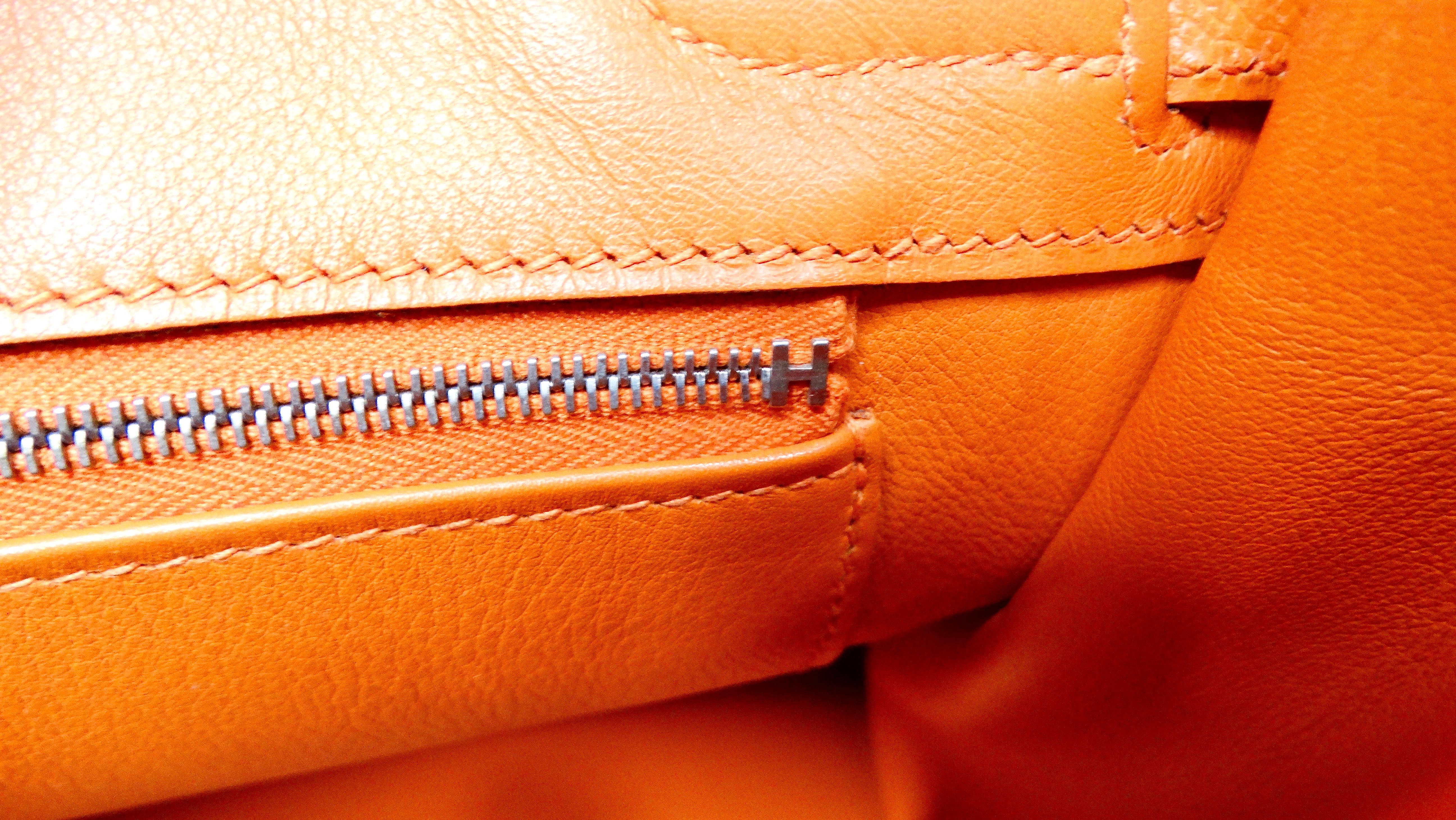 2011 Hermes Birkin Orange Epsom Leather Handbag For Sale 2