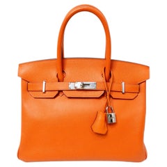 Bolso de piel Hermes Birkin Naranja Epsom 2011