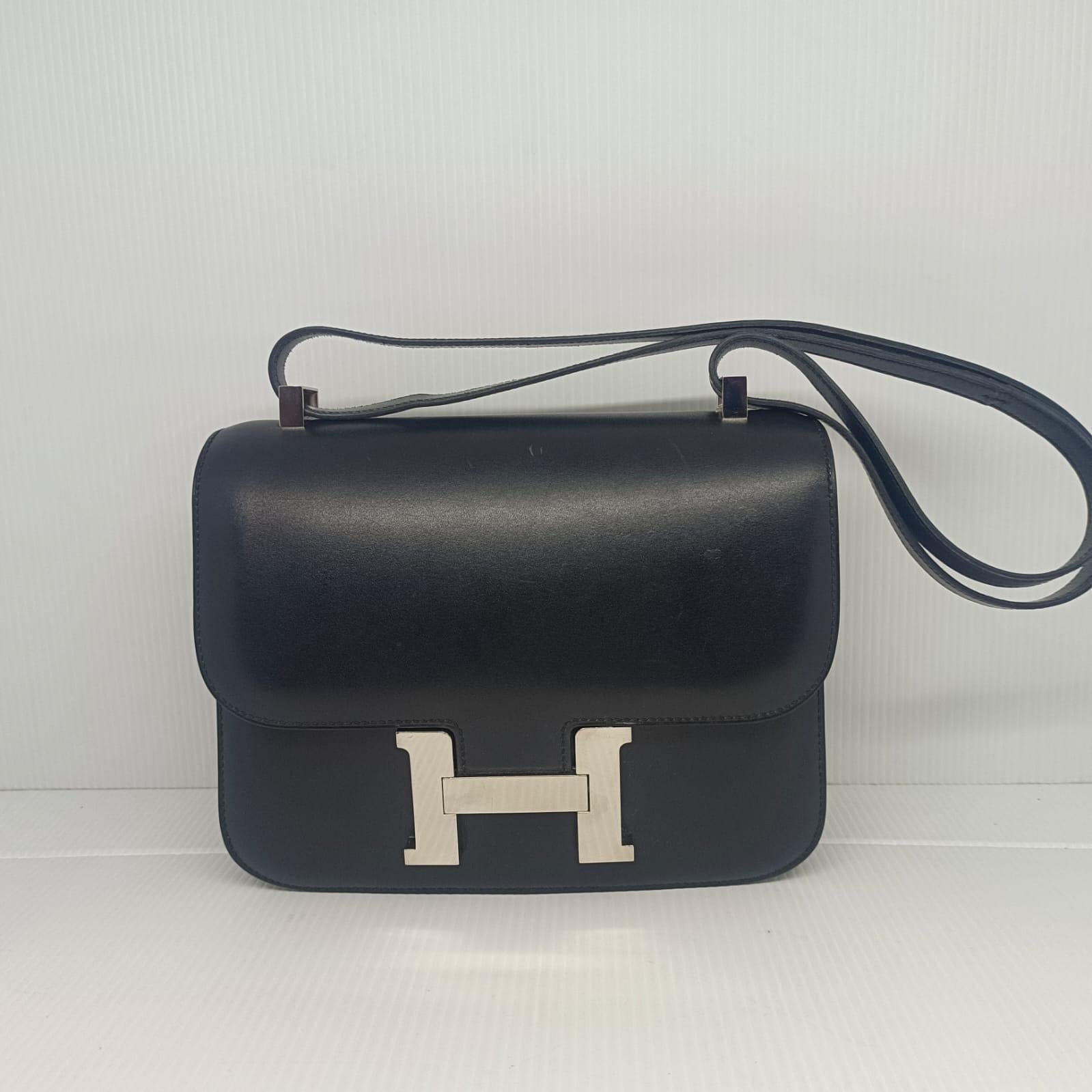 2011 Hermes Black Box Leather Constance 24 Bag For Sale 11