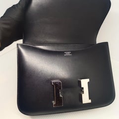 2011 Hermes Black Swift Leather Constance 24 Bag