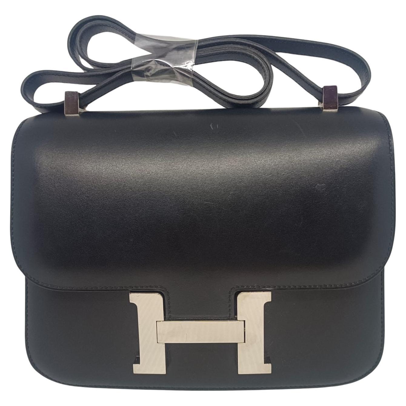 2011 Hermes Black Box Leather Constance 24 Bag For Sale