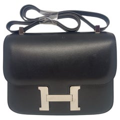 2011 Hermes Boîte noire Sac Constance 24 en cuir