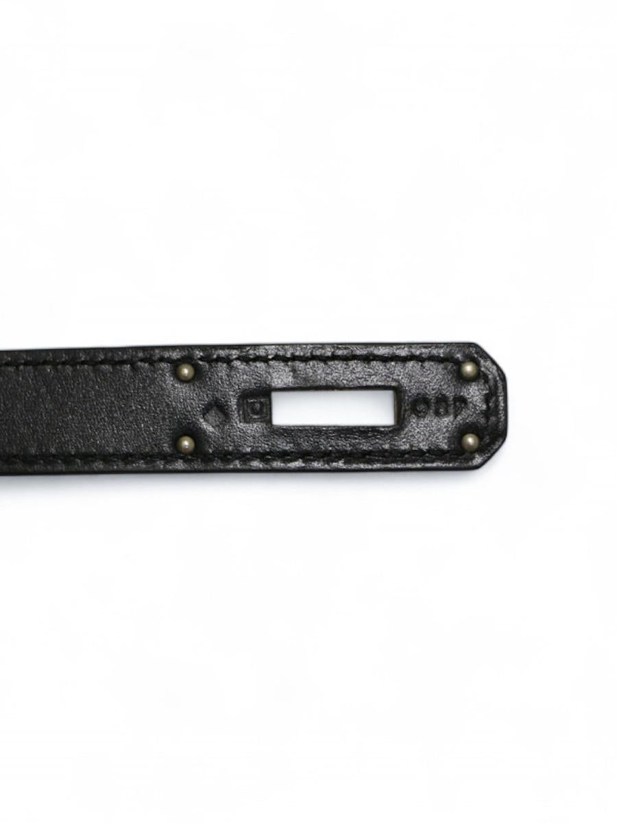 2011 Hermès negro Kelly 35 caja cuero plata hardware en venta 5