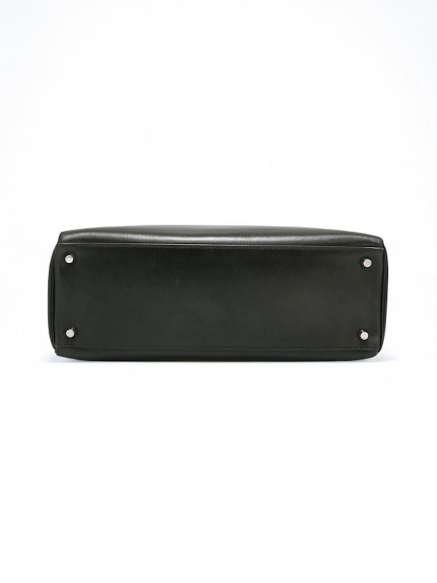 2011 Hermès negro Kelly 35 caja cuero plata hardware Negro en venta