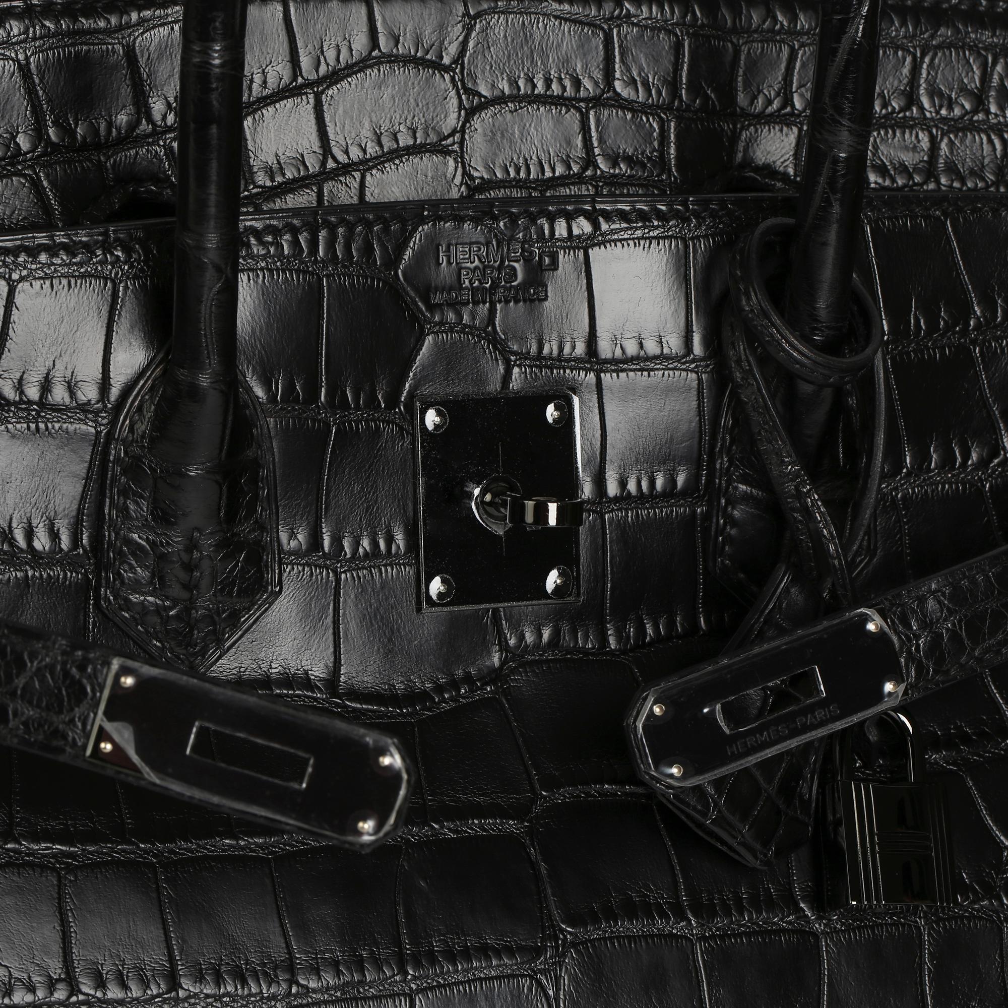 2011 Hermes Black Matte Alligator Leather SO Black Birkin 35cm 2