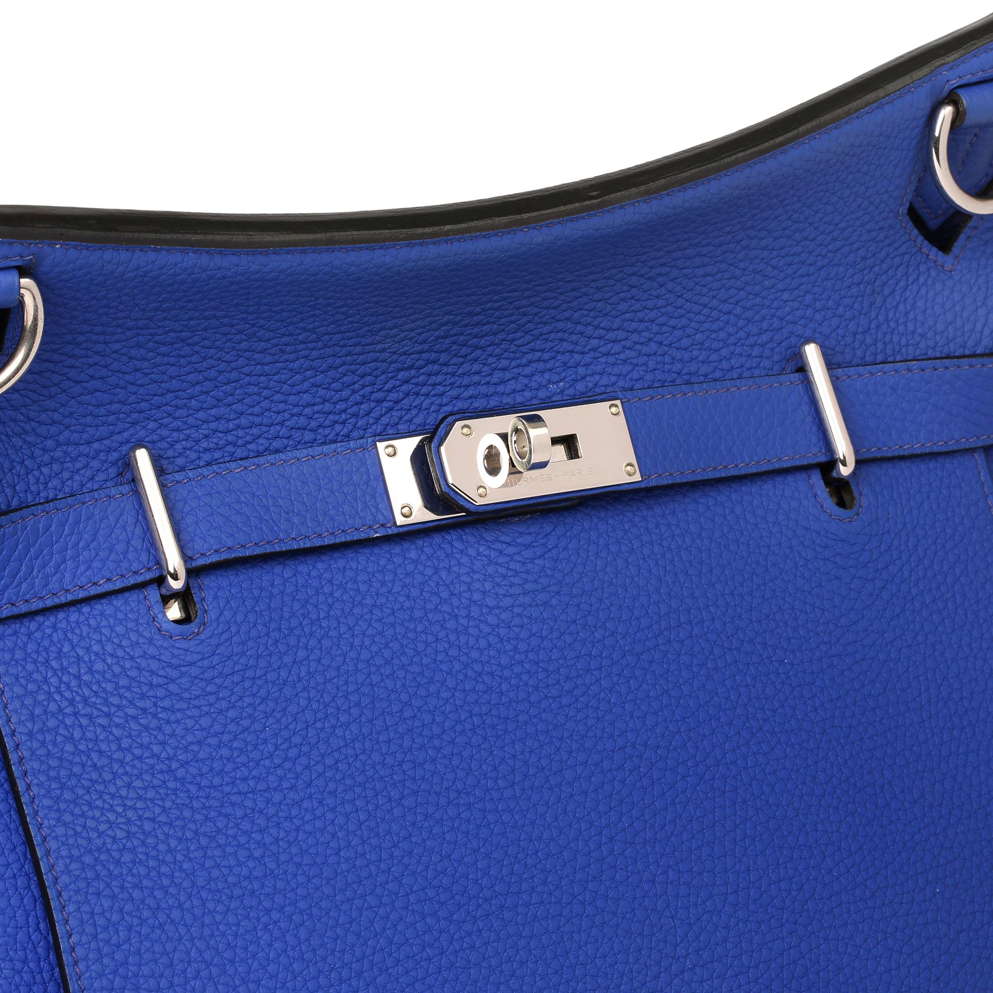 2011 Hermès Blue Electric Clemence Leather Jypsiere 34 In Good Condition In Bishop's Stortford, Hertfordshire