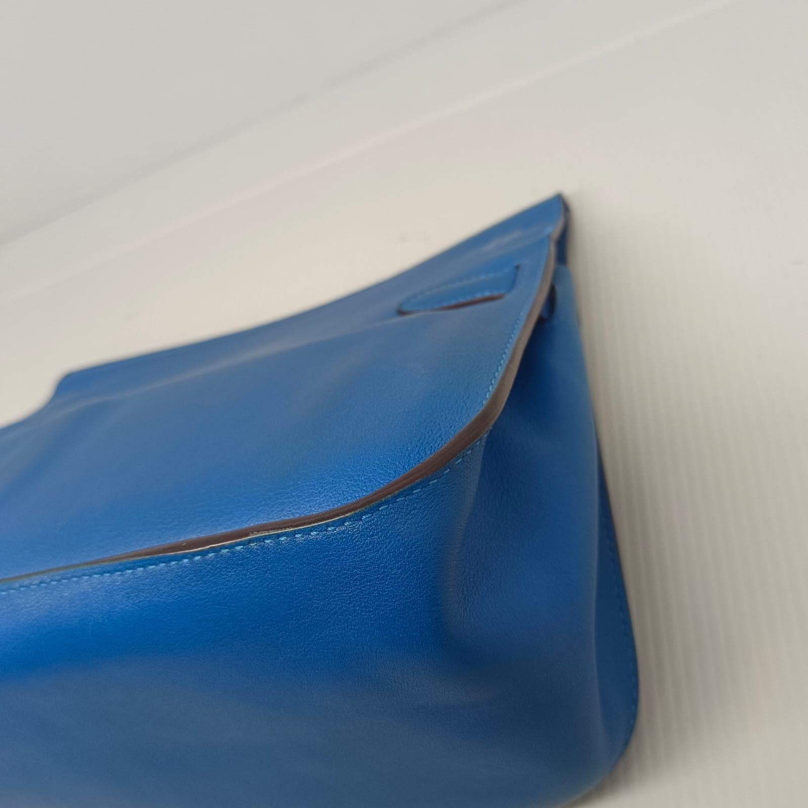 2011 Hermes Blue Mykonos Swift Leather Jypsiere 28 Bag 7