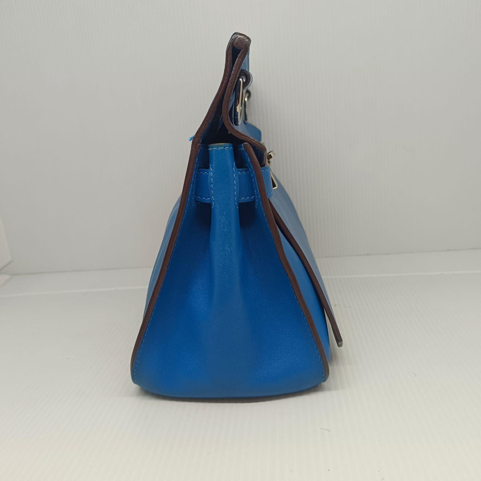 2011 Hermes Blue Mykonos Swift Leather Jypsiere 28 Bag For Sale 1