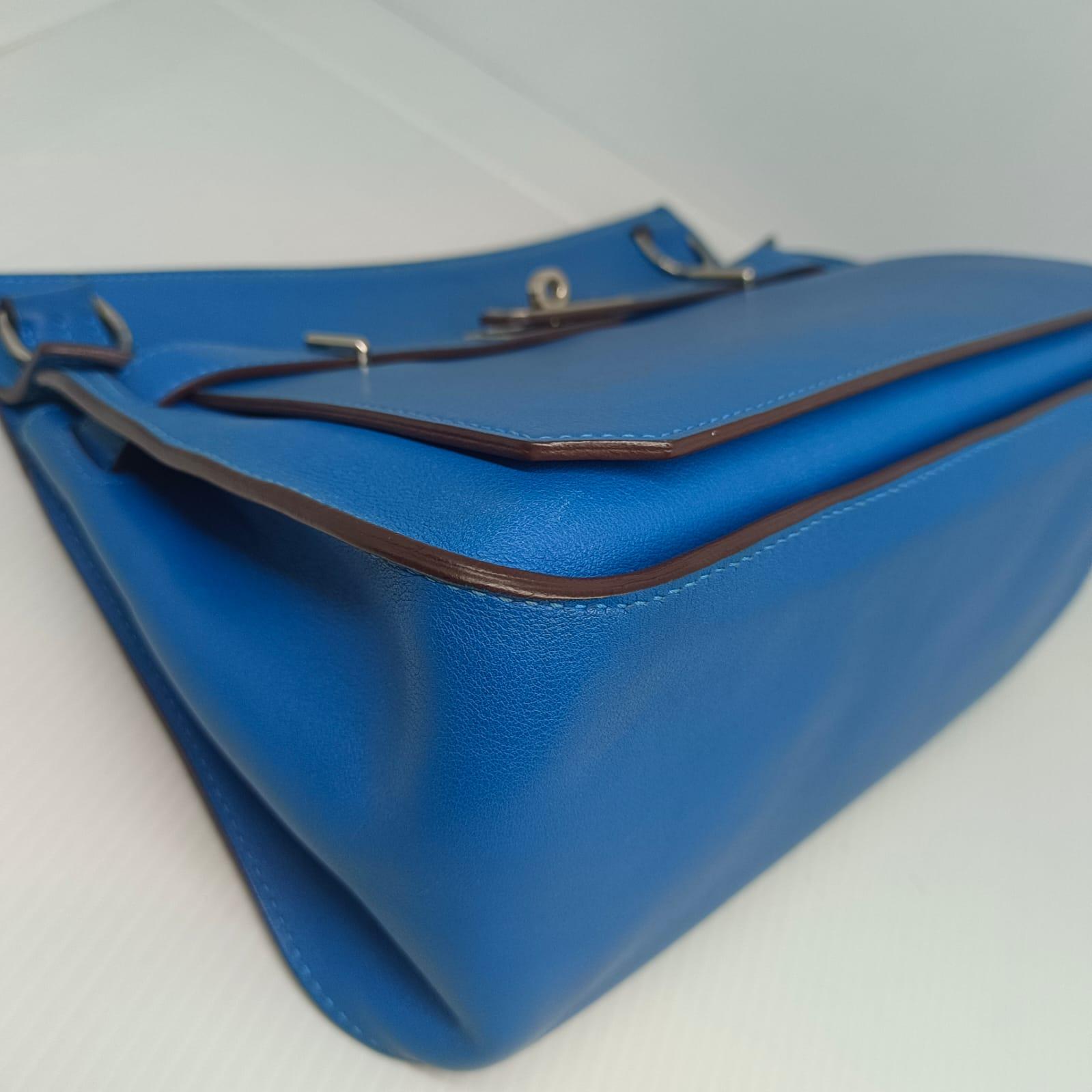 2011 Hermes Blue Mykonos Swift Leather Jypsiere 28 Bag 4