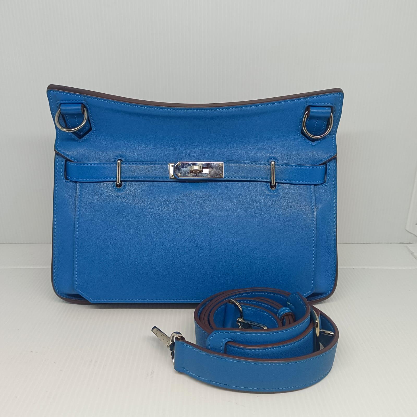 2011 Hermes Blue Mykonos Swift Leather Jypsiere 28 Bag For Sale 5