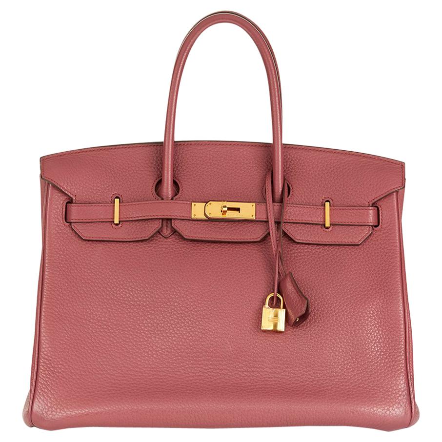 2011 Hermes Bois De Rose Clemence Leather Birkin 35cm