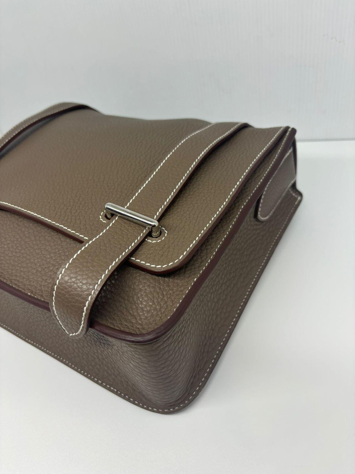 2011 Hermes Etoupe Clemence Steve Caporal 28 Messenger Bag 6