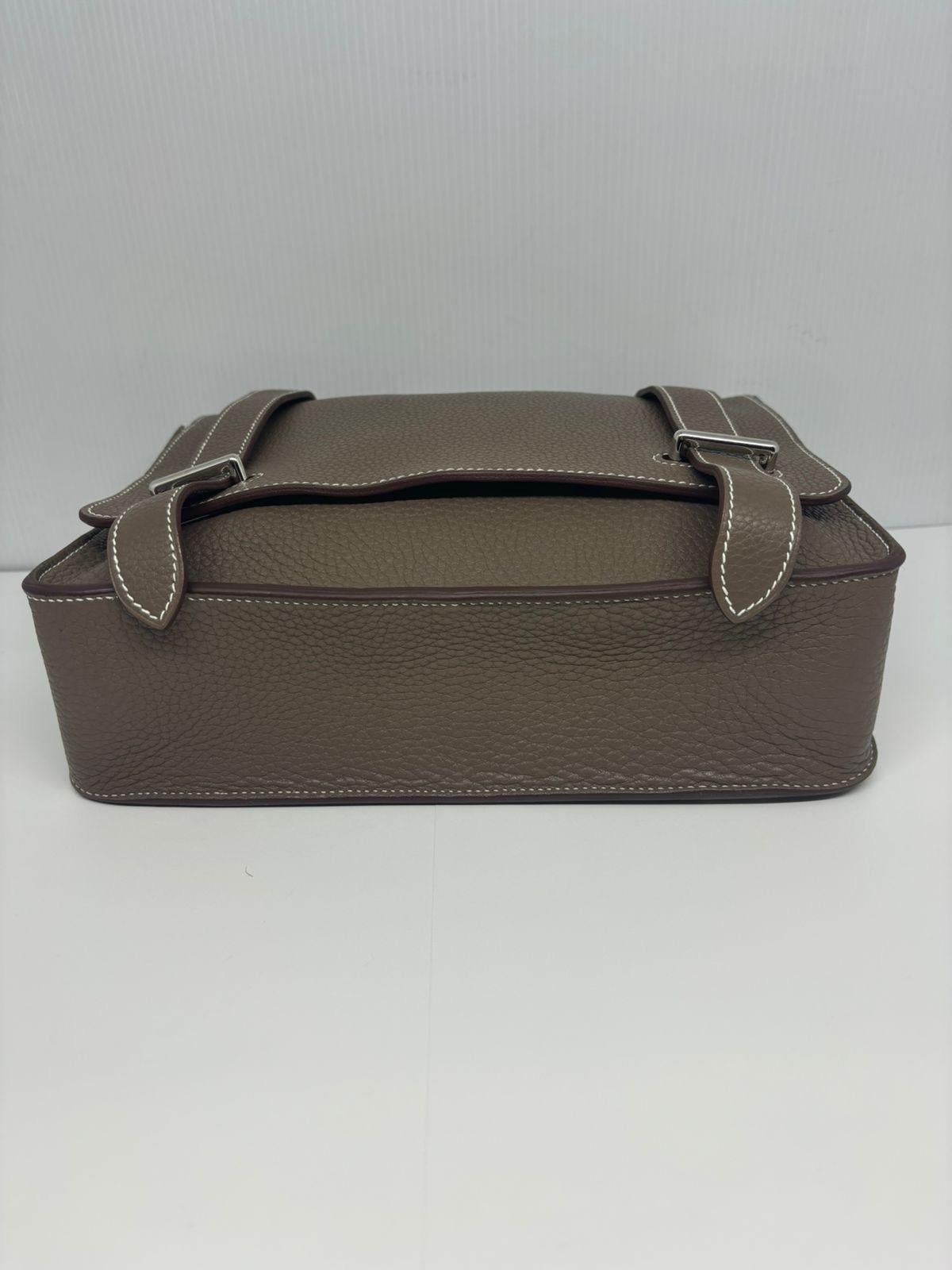 2011 Hermes Etoupe Clemence Steve Caporal 28 Messenger Bag 9