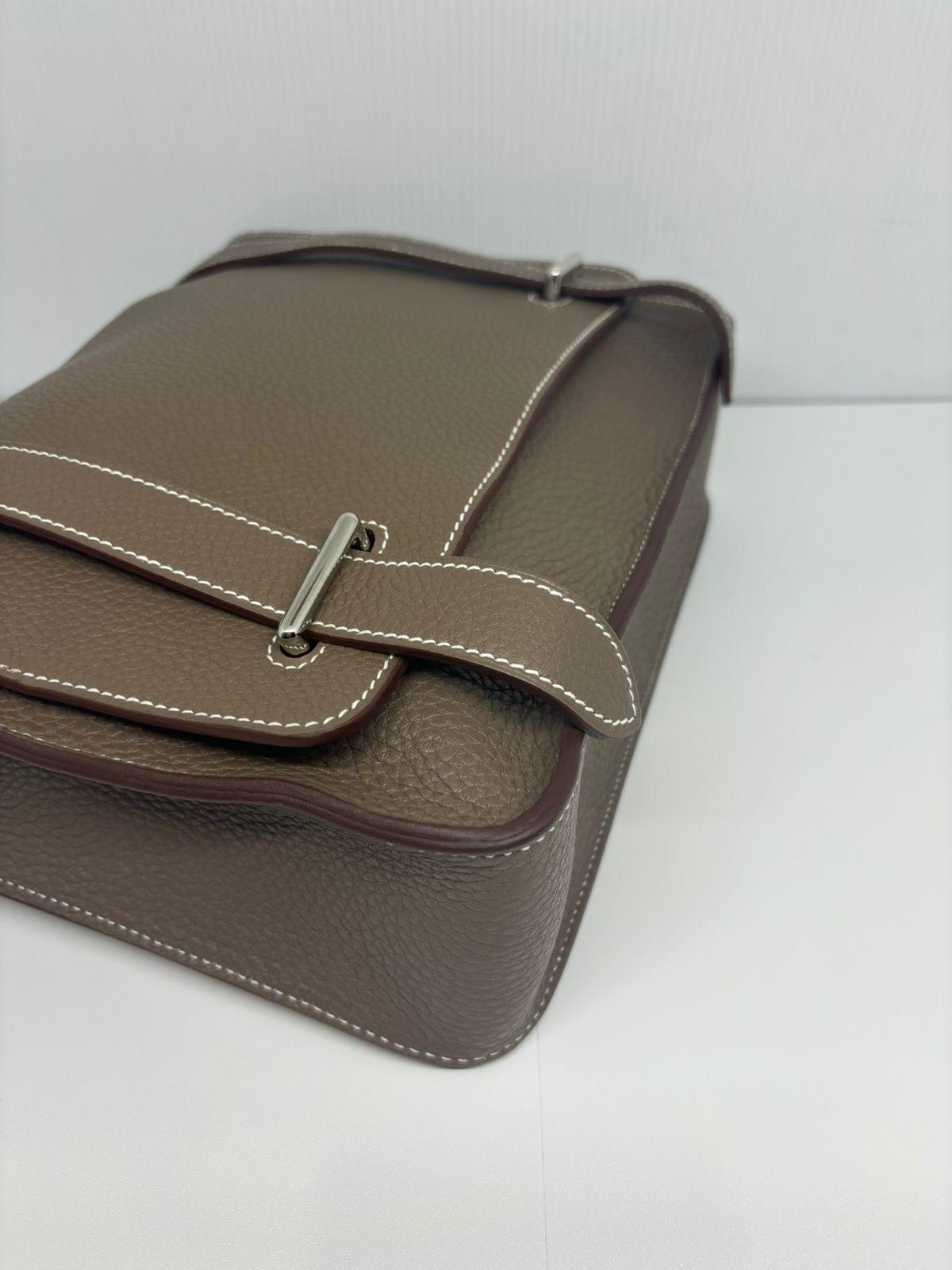 2011 Hermes Etoupe Clemence Steve Caporal 28 Messenger Bag 4