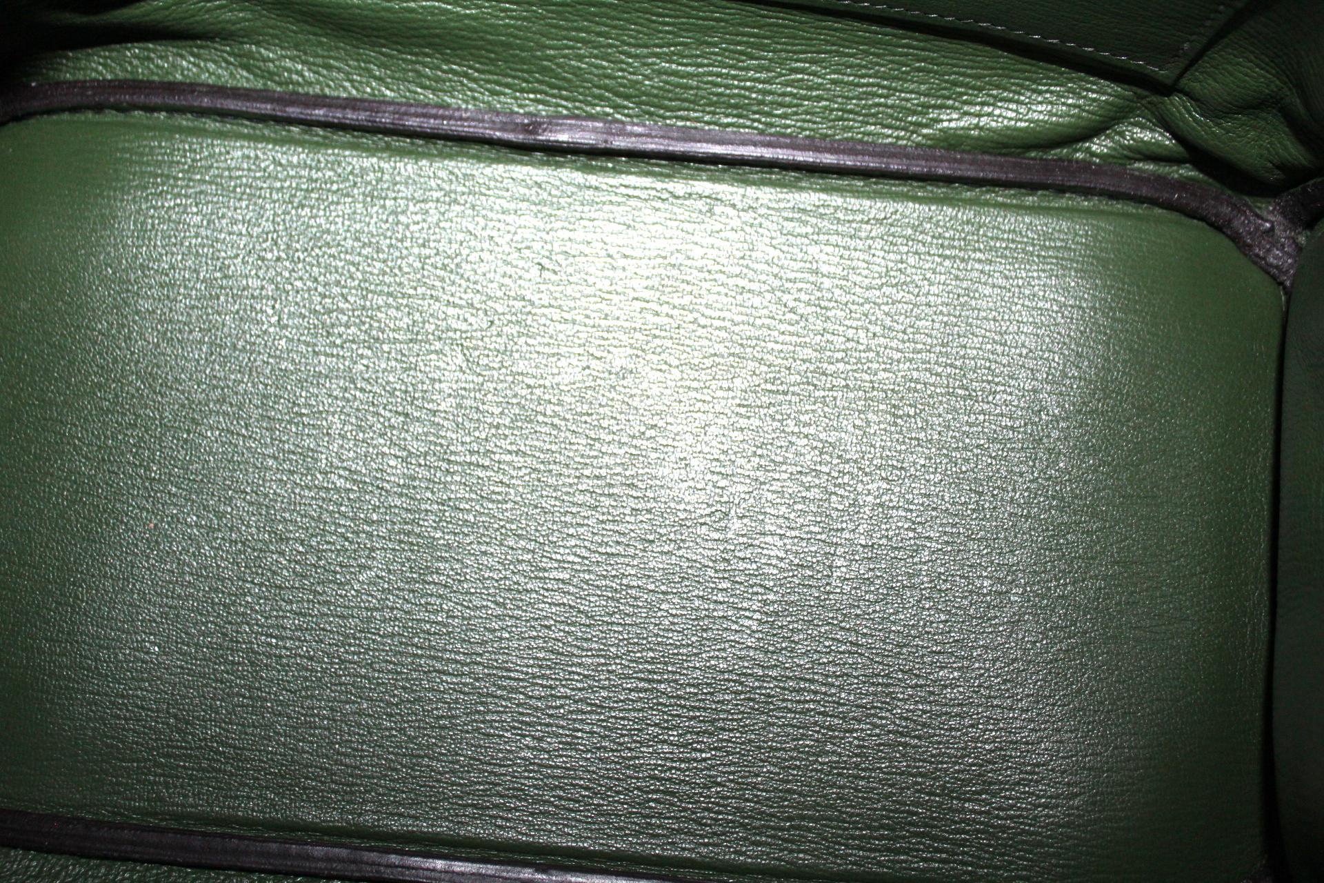 Gray 2011 Hermès Forest Green Leather Birkin 30 Bag