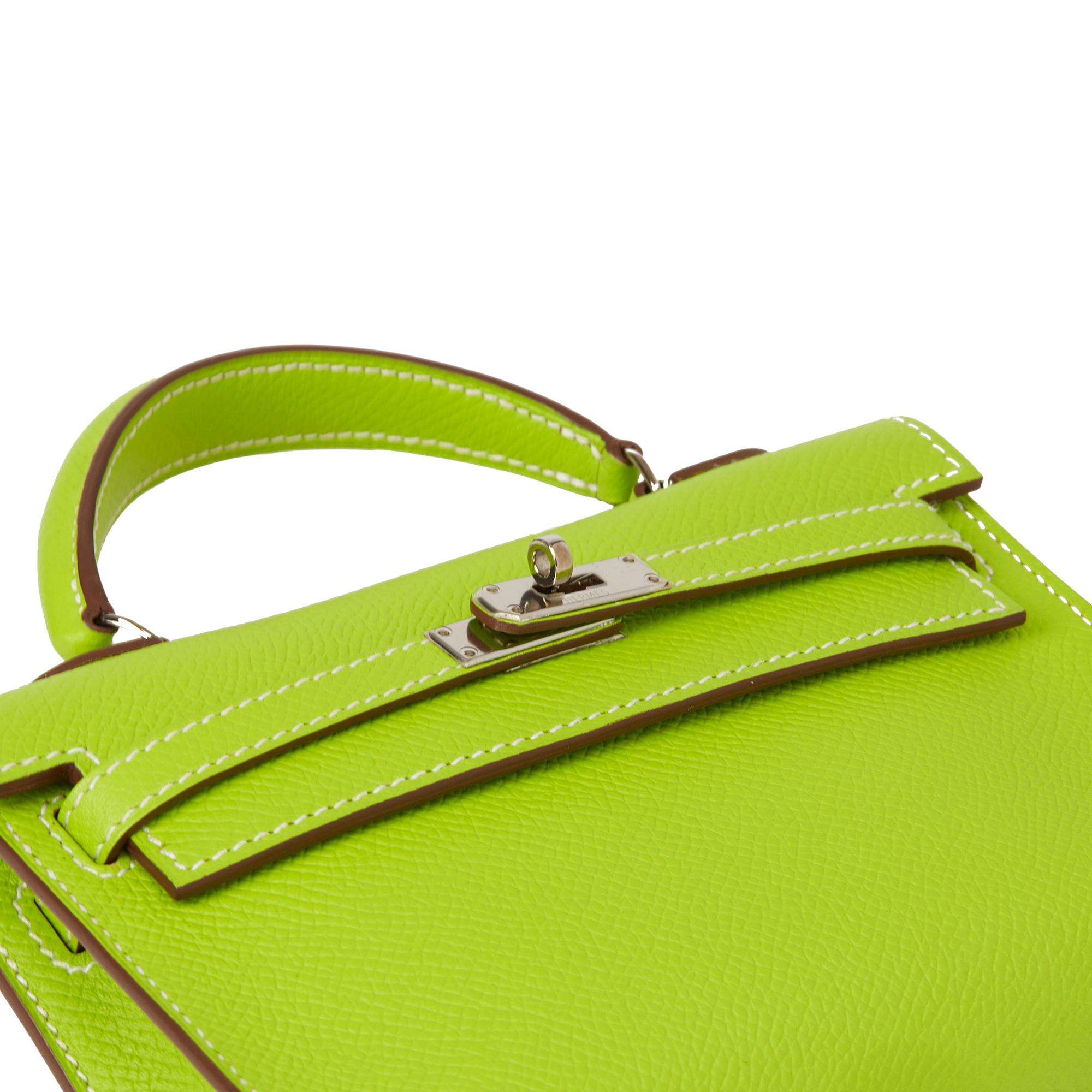 Green 2011 Hermès Kiwi Epsom Leather Candy Collection Kelly Tiny