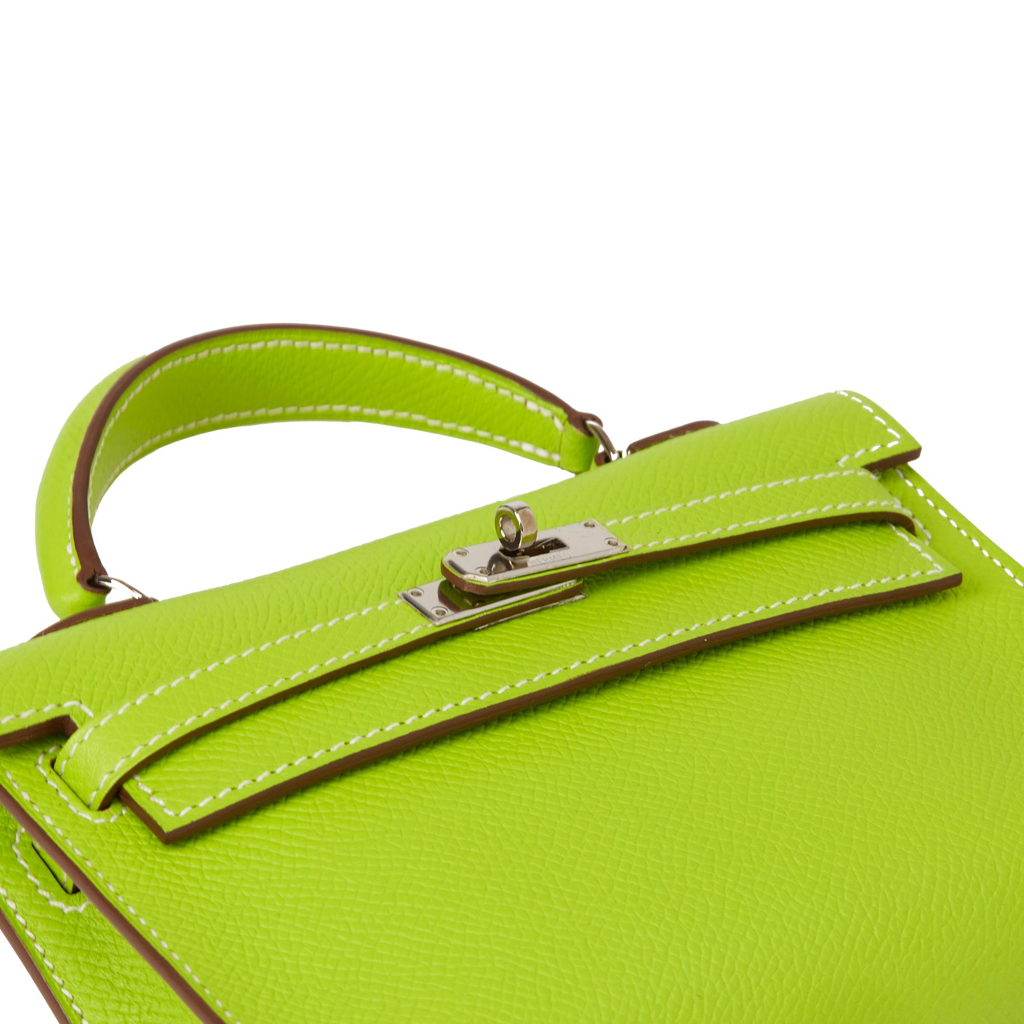 2011 Hermès Kiwi Epsom Leather Candy Collection Kelly Tiny In Excellent Condition In Bishop's Stortford, Hertfordshire